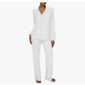 White Button-Up Pajama Set